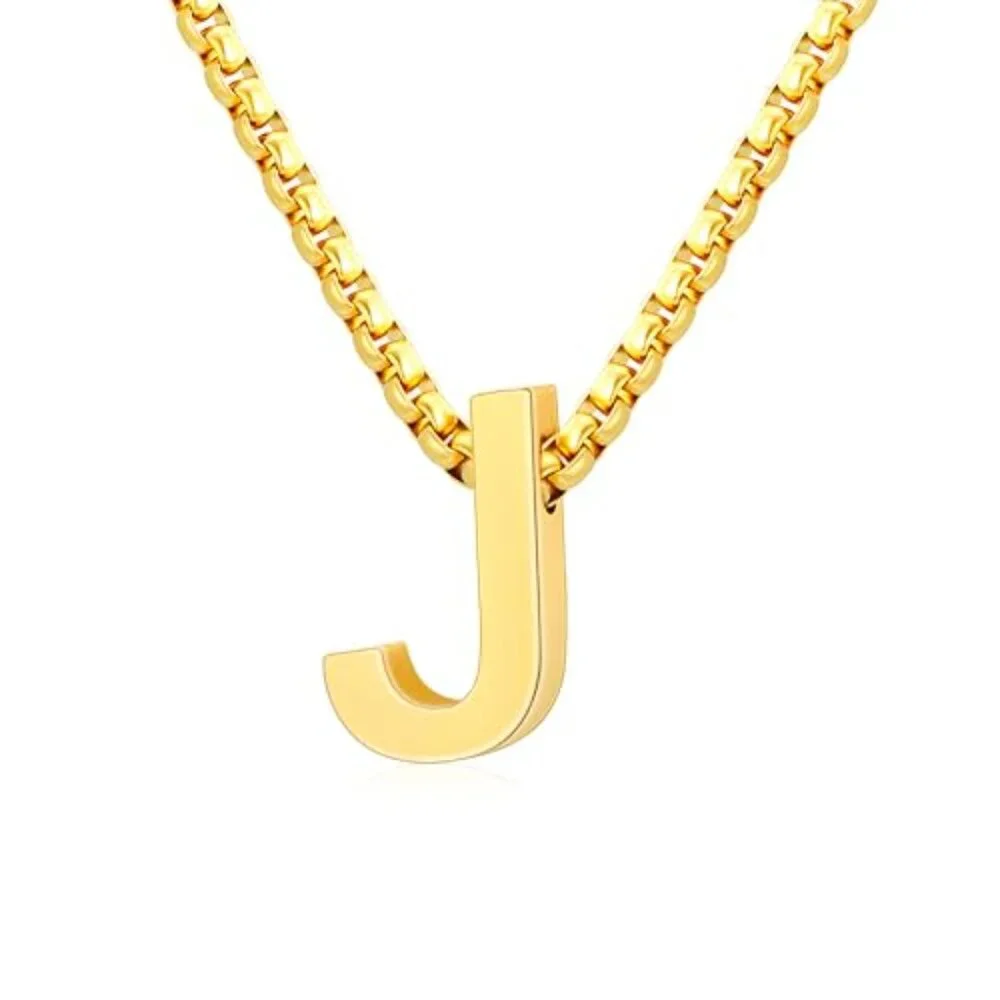 Kids Stainless Steel Initial Necklace Adjustable Chain Personalized Gift